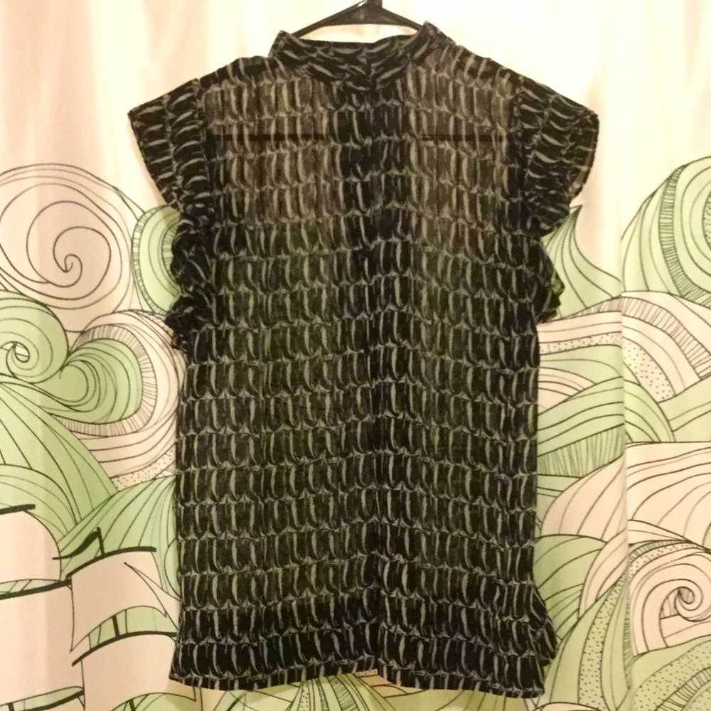 EUC VTG Club Monaco ruffle blouse